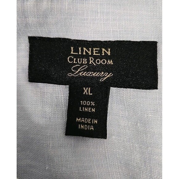 Club Room Luxury 100% Linen Button Down Long Sleeve Shirt Light Blue Men's Sz XL - Picture 4 of 8